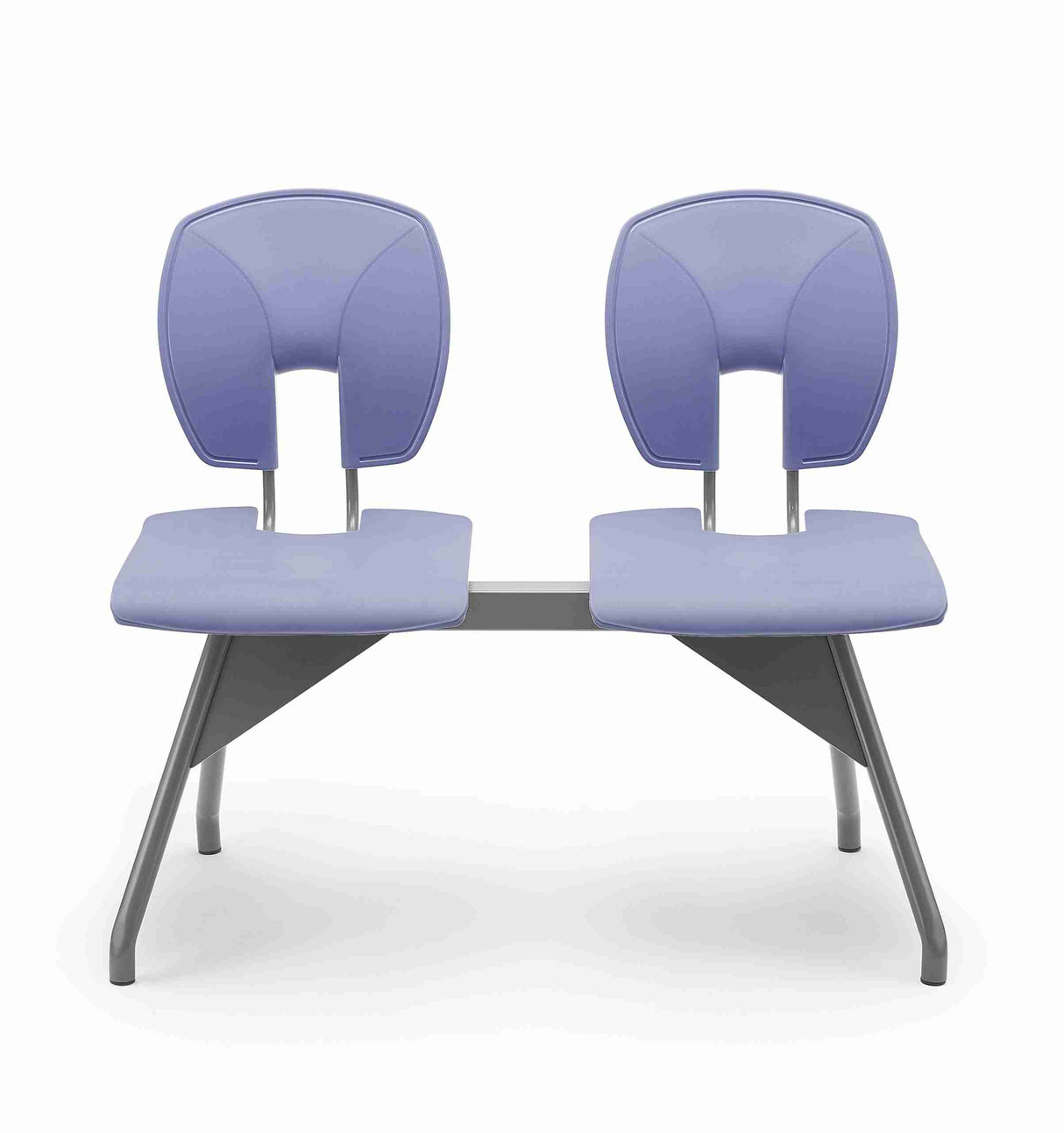 SE Beam Curve Seat System with two seats for public spaces, featuring curved backs for postural support.