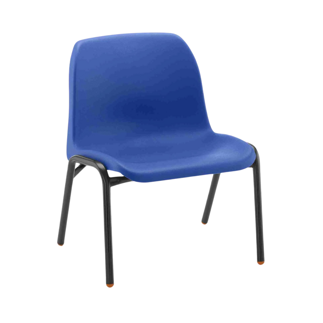 Blue anti-bacterial Affinity chair designed to restrict microorganism growth for educational settings.