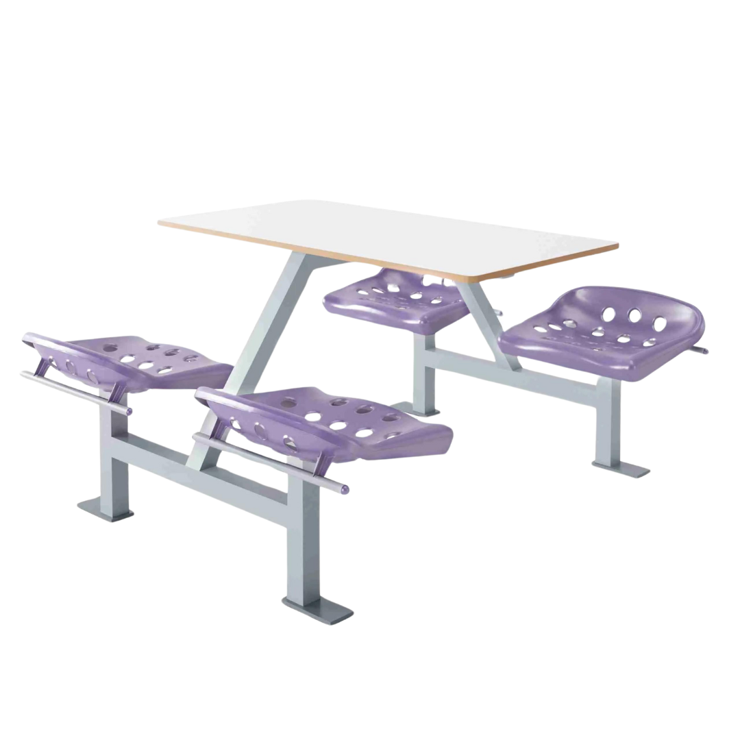 Apero Fast Food backless 4-seater seating unit with ergonomic design and customizable colors.