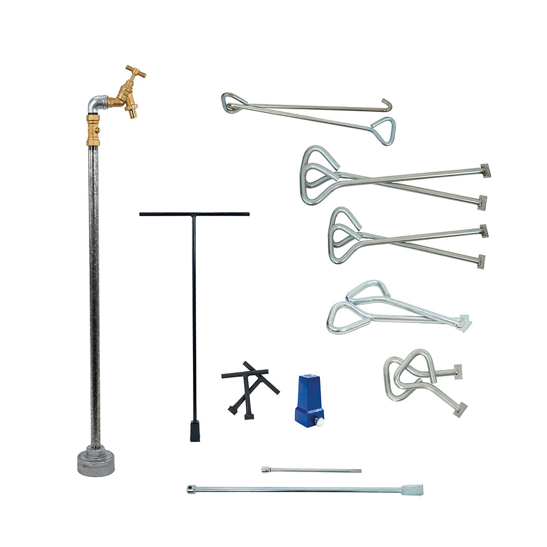 Water Access & Maintenance Toolkit with standpipe, key sets, manhole keys, and hydrant reducer.