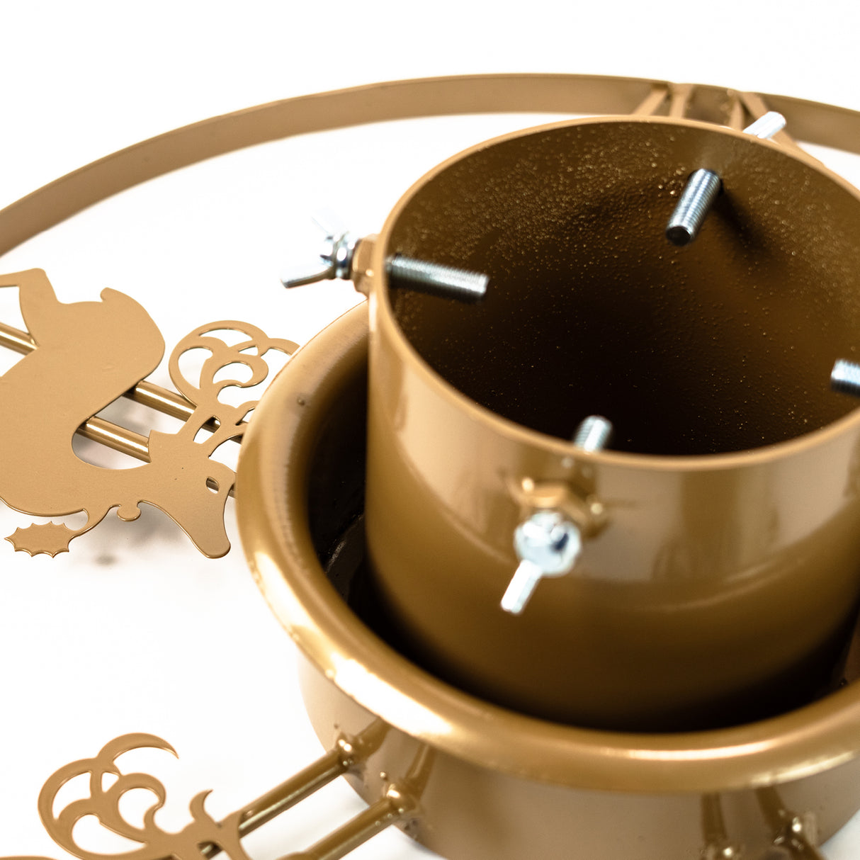 Decorative Reindeer Christmas Tree Stand | Made From Durable Steel (Gold)