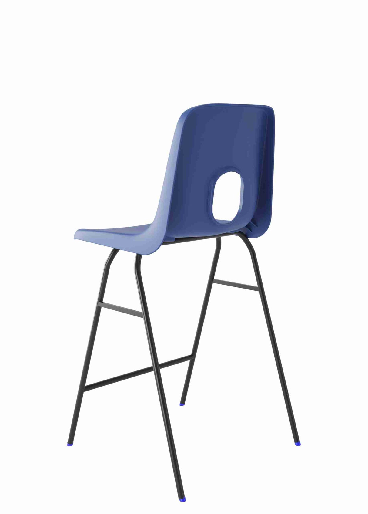 Blue Series E Stool with steel frame and strengthening bar for stability.