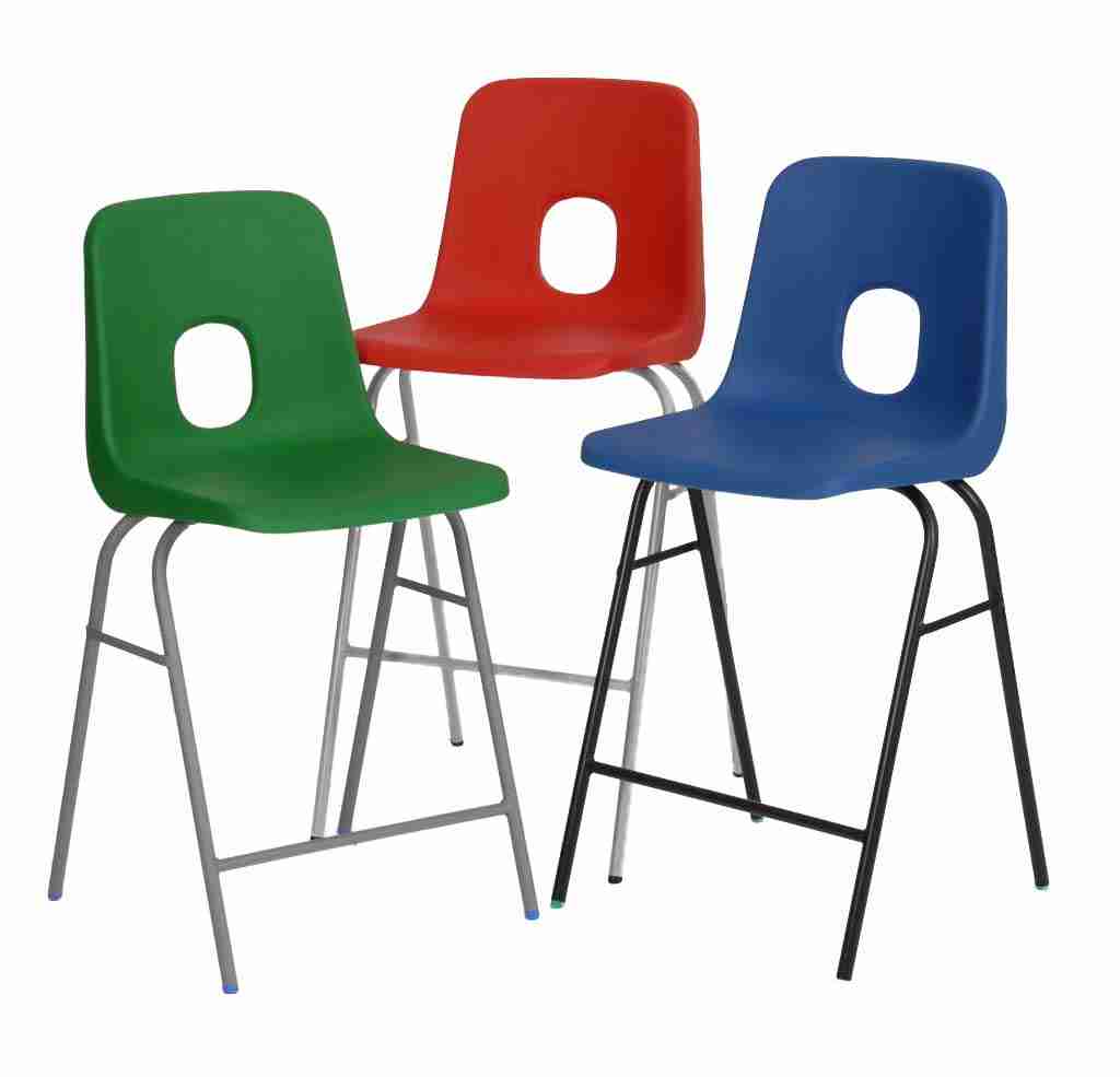 Colorful Series E Stool set with durable steel frames and strengthening bar.