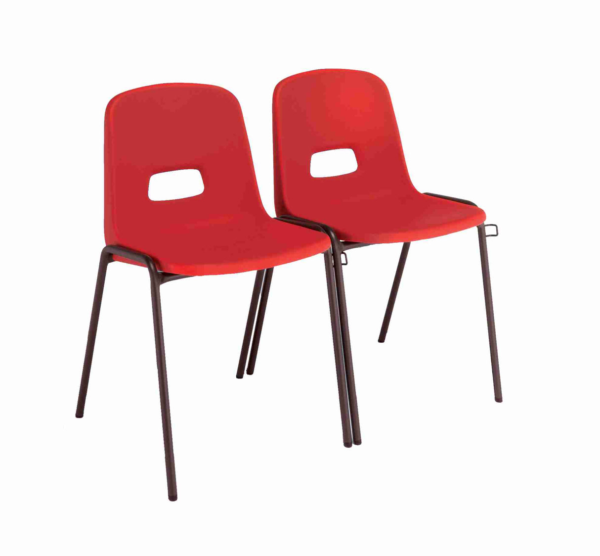 Red Reinspire GH20 school chairs with durable A-frame design.