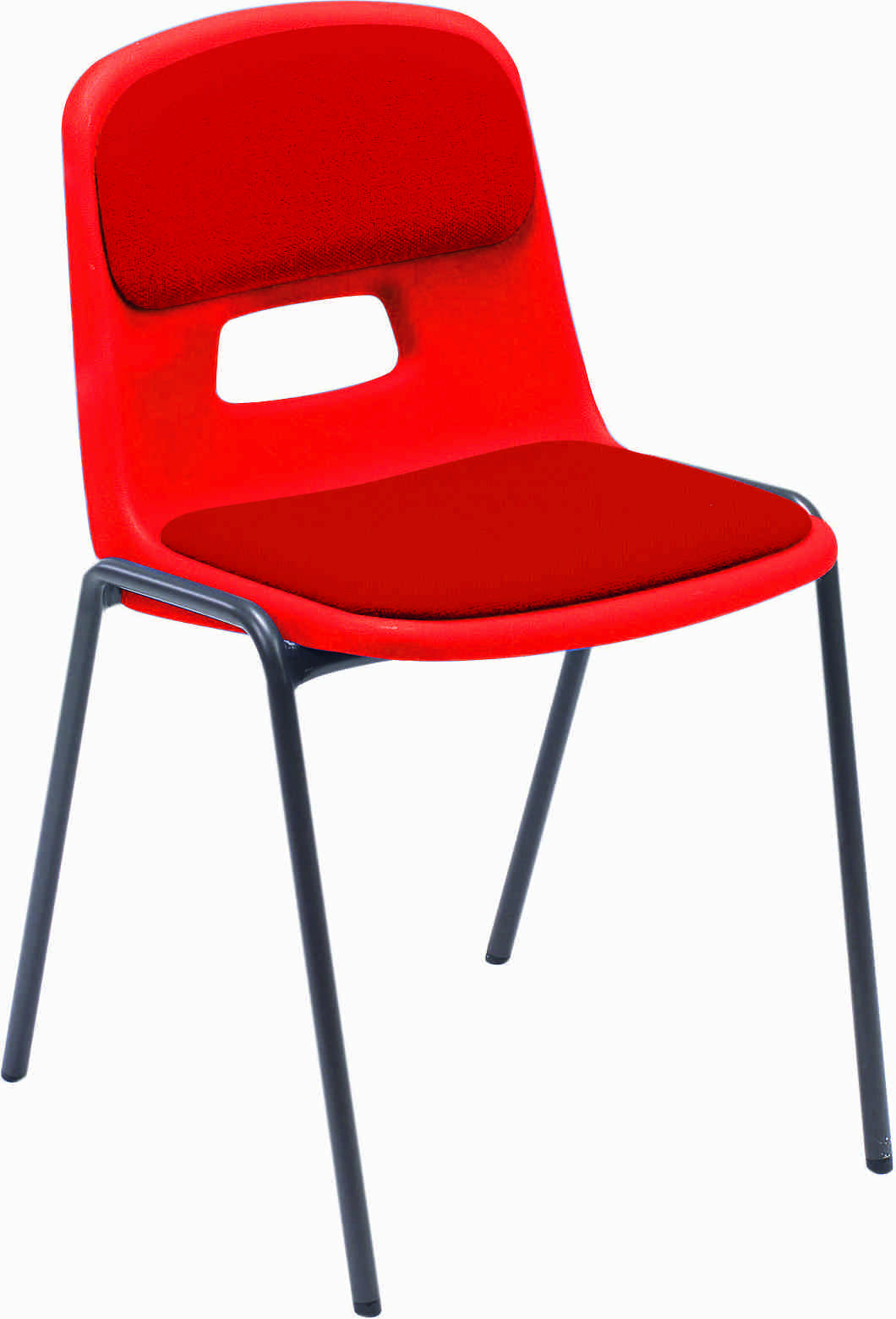 Reinspire GH20 Chair in red with a comfortable polypropylene seat and durable A-frame design.