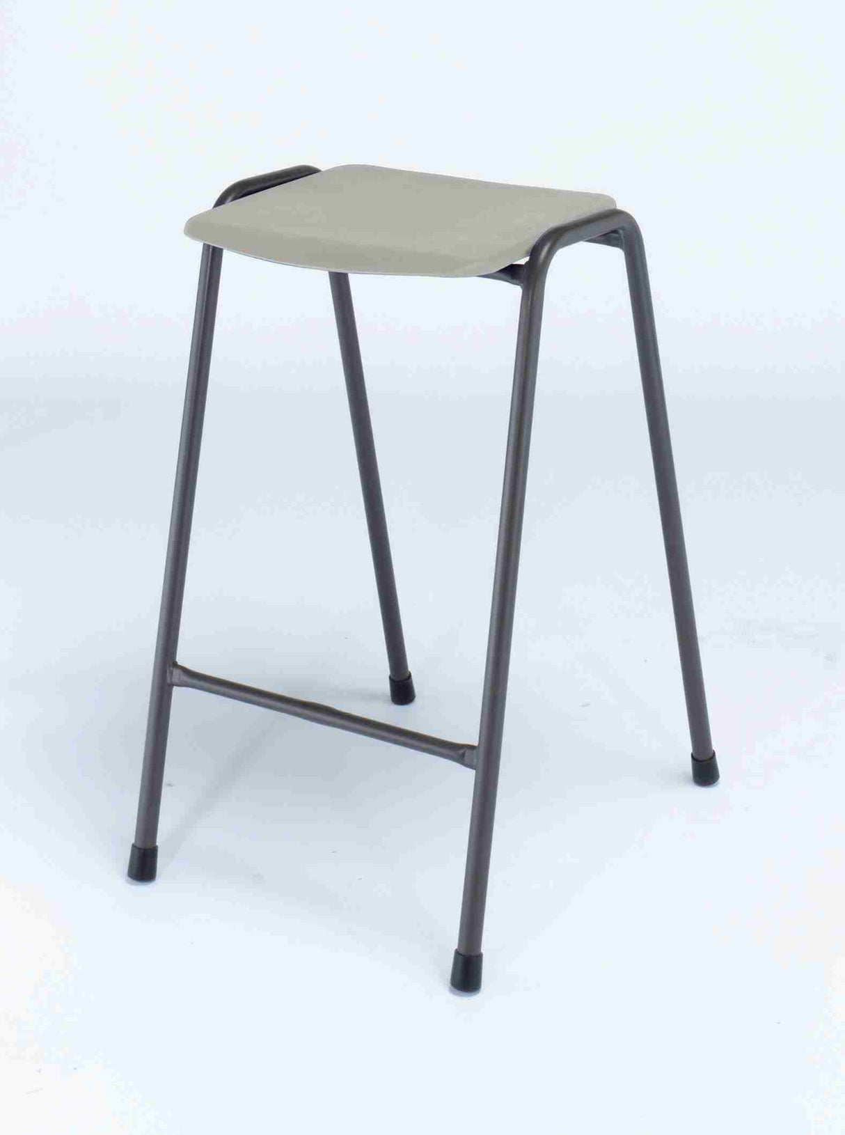 MX08 polypropylene stool with durable A-frame and 22mm steel construction.
