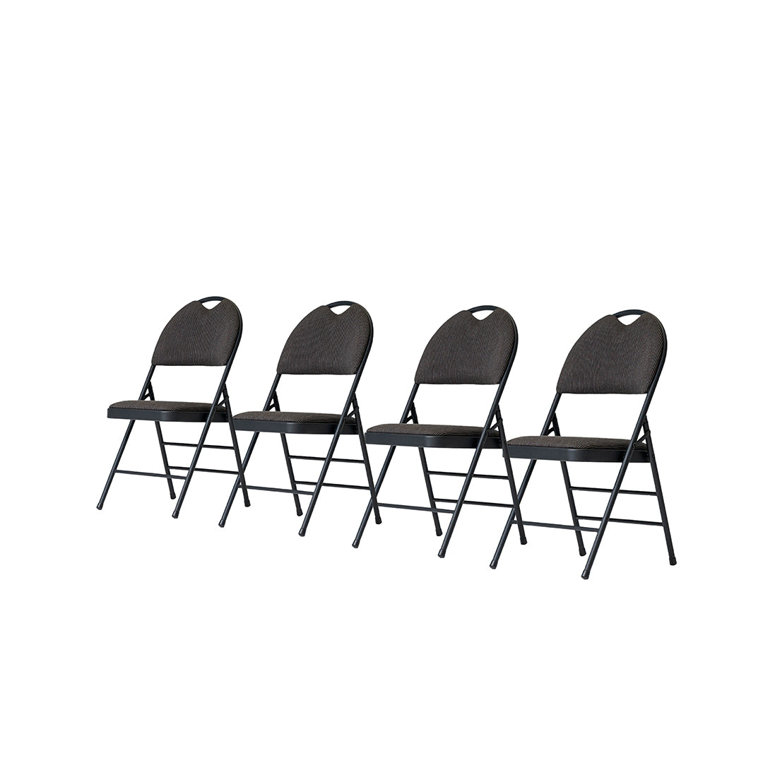 BULK 10 PACK - Padded Fabric Black Folding Chair | Epsom Chair (10 Sets of 4)