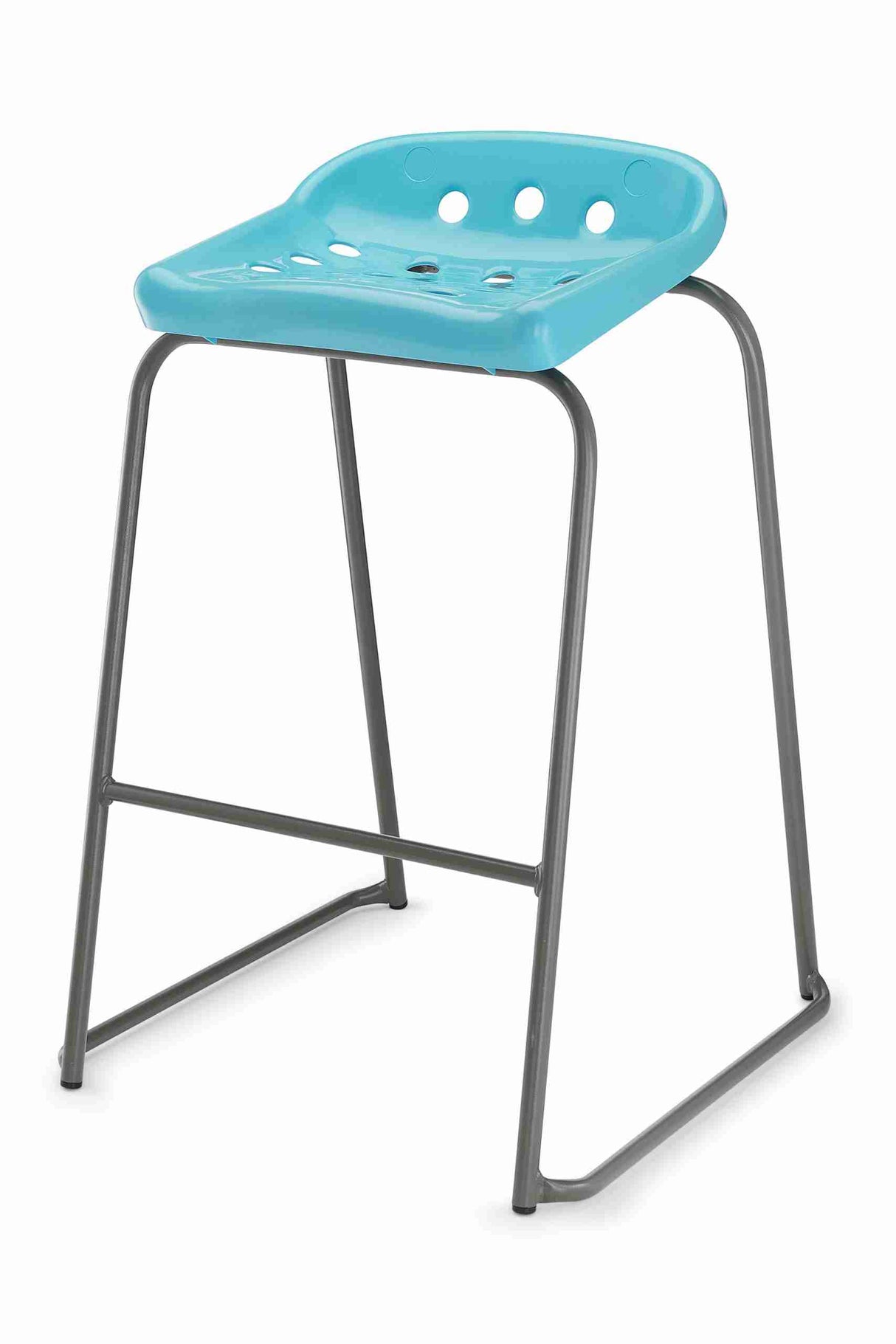 Blue Pepperpot Stool with bold lines and improved comfort.