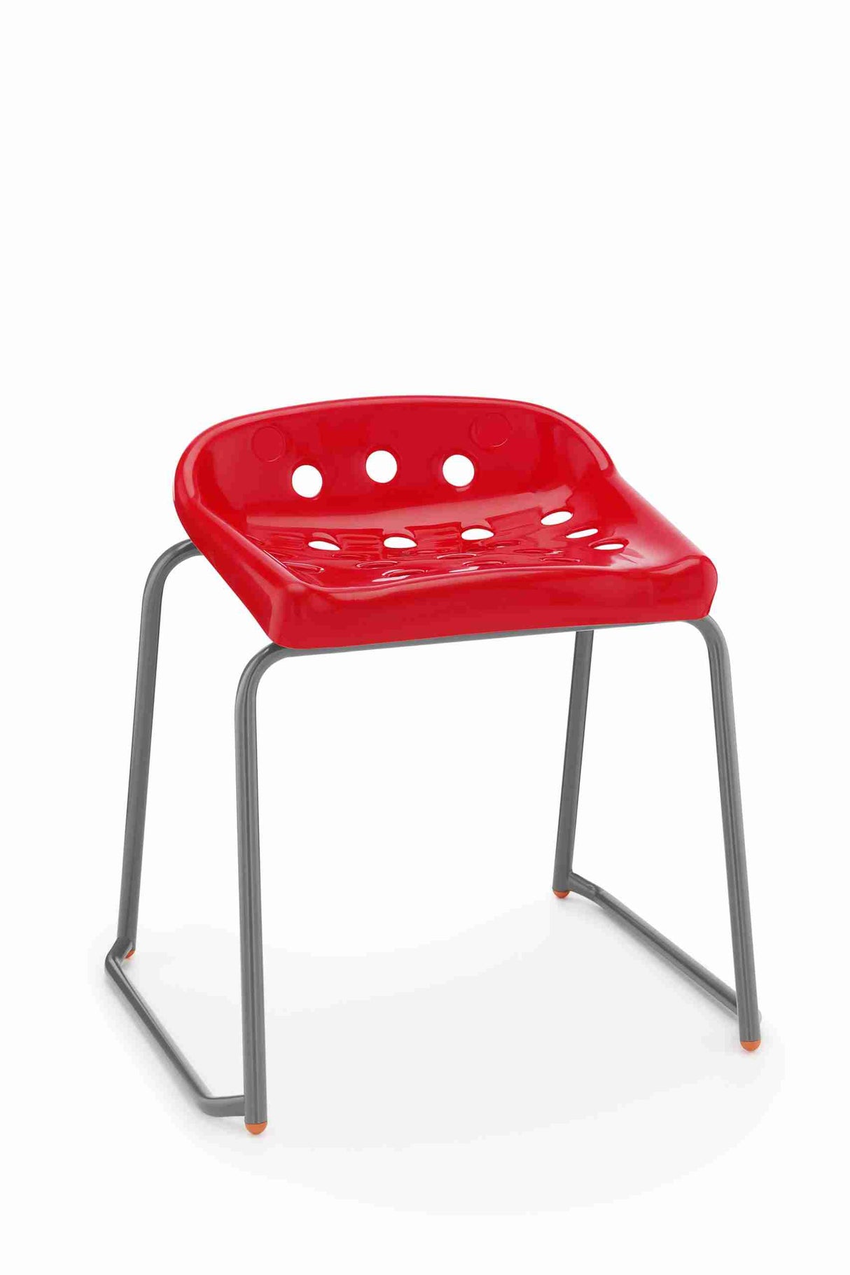 Red Pepperpot Stool with durable design and ergonomic seat for enhanced comfort.