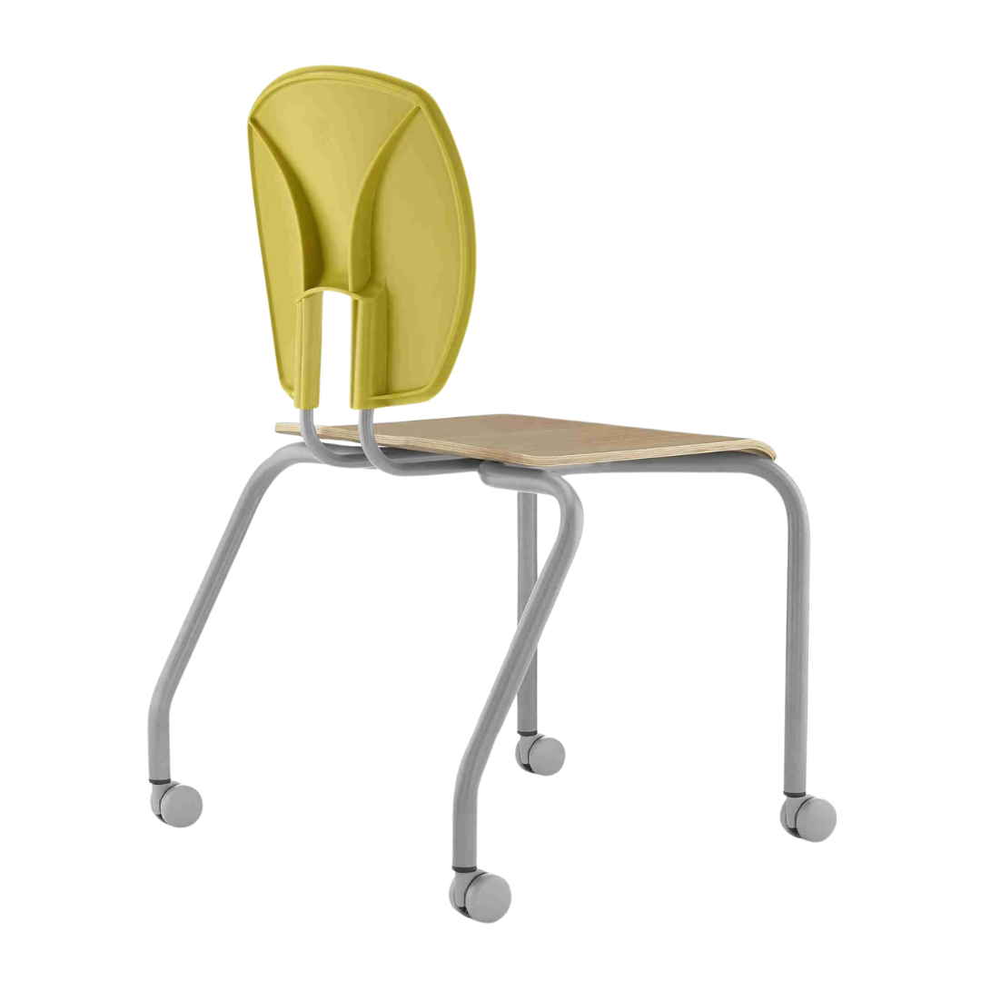 SE Motion Stacking Chair with castors and 30mm steel frame, designed for flexible learning environments.