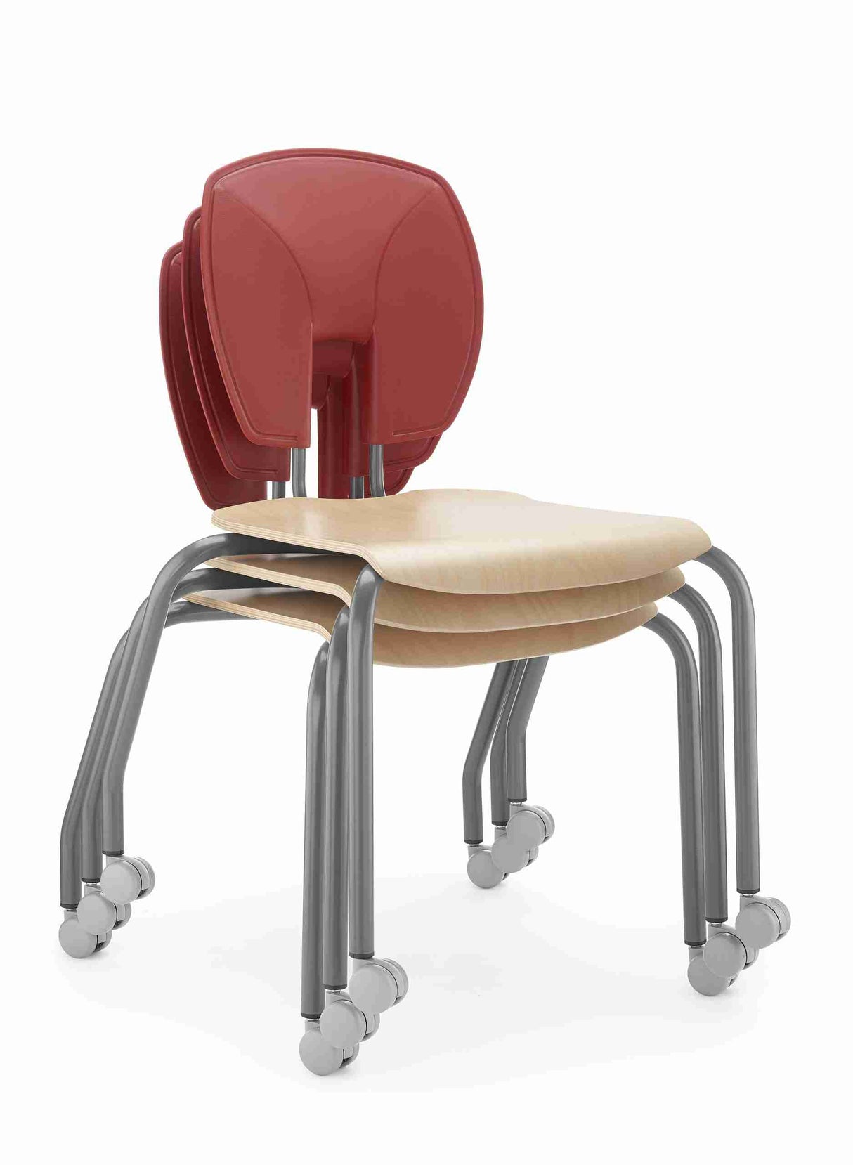 SE Motion Stacking Chair with castors and steel frame, ideal for flexible learning spaces.