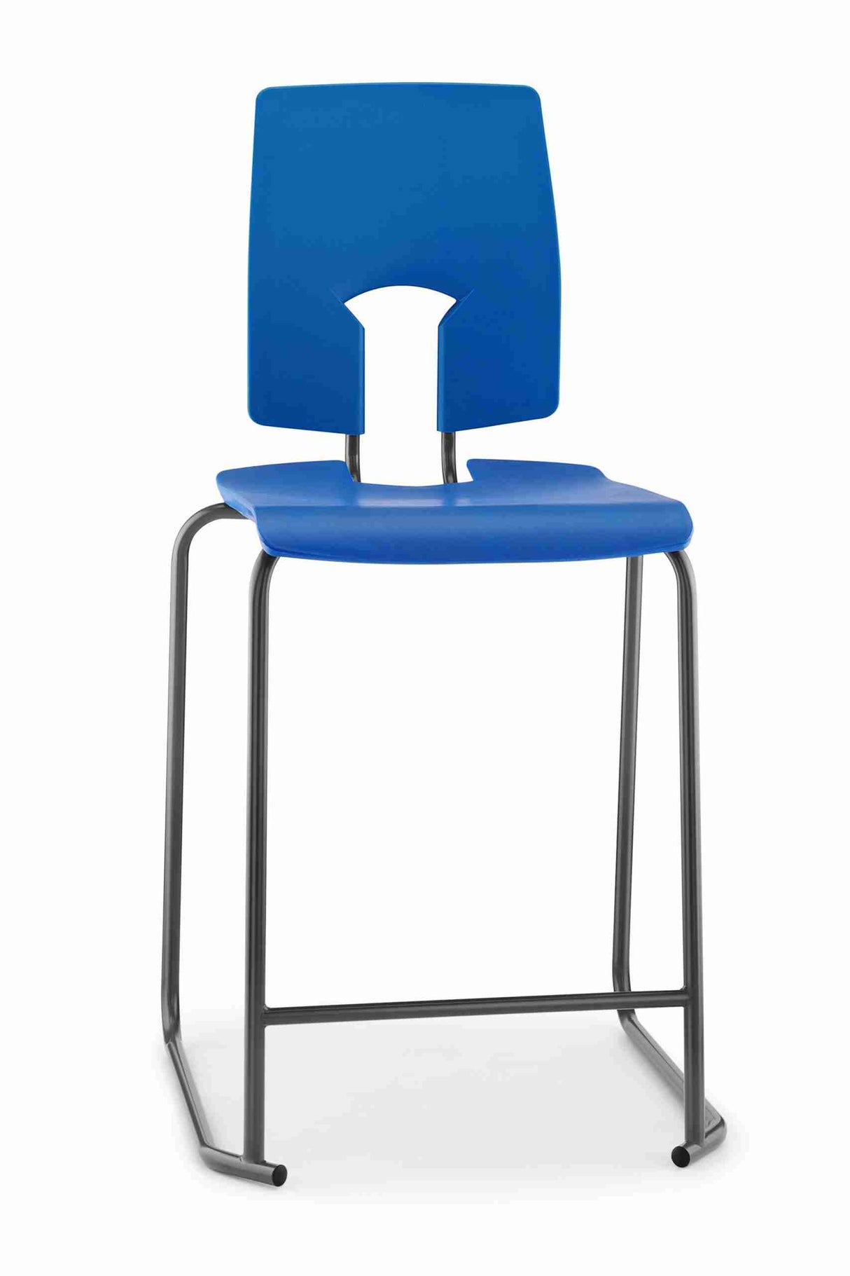 SE Classic Stool with ergonomic design and blue seat and back.