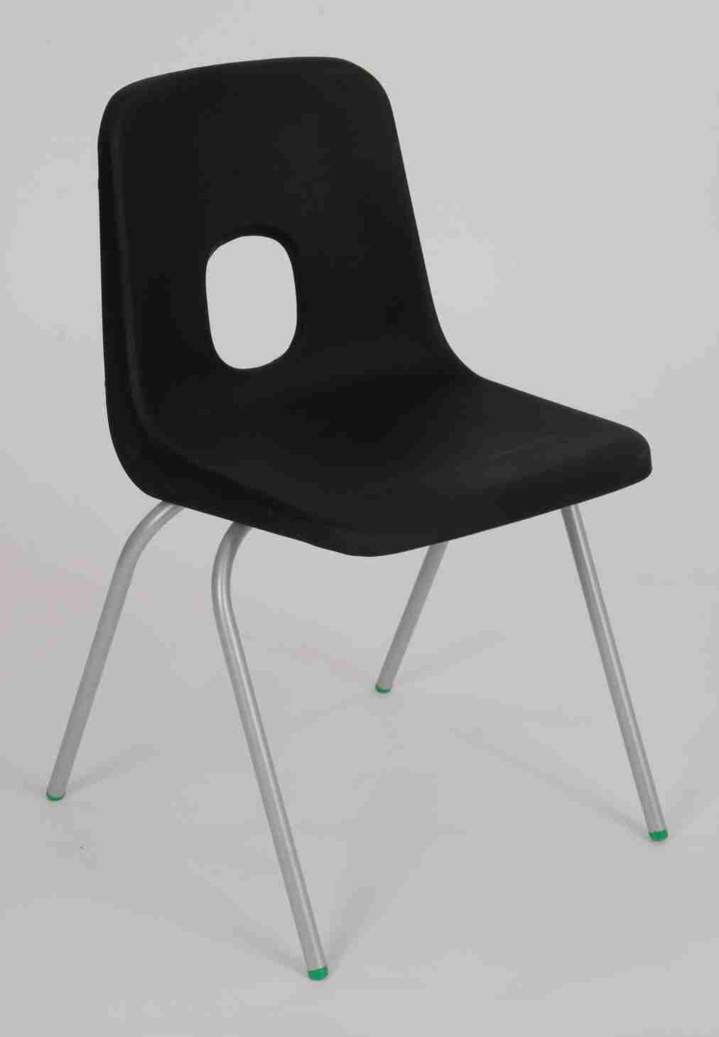 Series E Classroom Stacking Chair with polypropylene shell and steel legs.