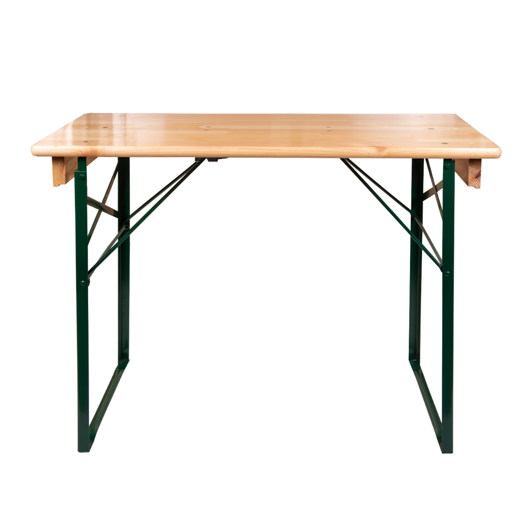 4ft trestle table with powder-coated steel legs and easy clean tabletop.