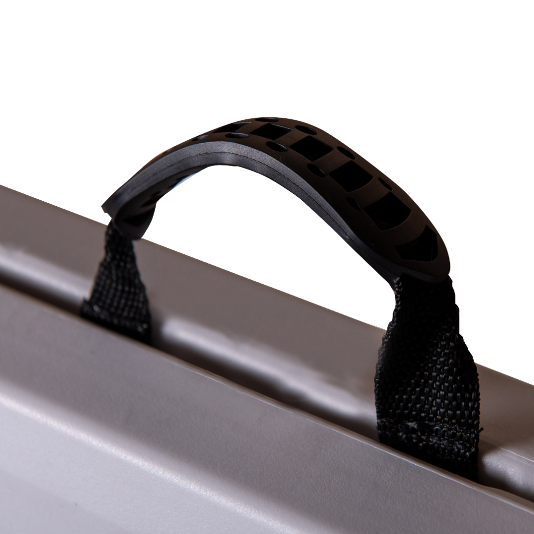 6ft 'Fold in Half' polypropylene table with folding legs and handle for easy transport.