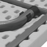 Newstorm 5ft table with folding legs, high-density polypropylene surface.