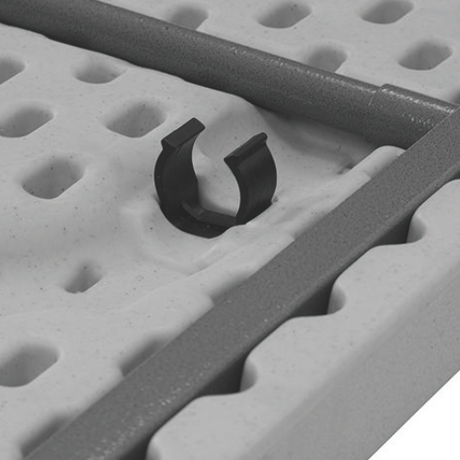 Newstorm 6ft polypropylene table with folding legs, durable and versatile design.