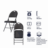 Padded Fabric Black Folding Chair | Epsom Chair (Set of 4)