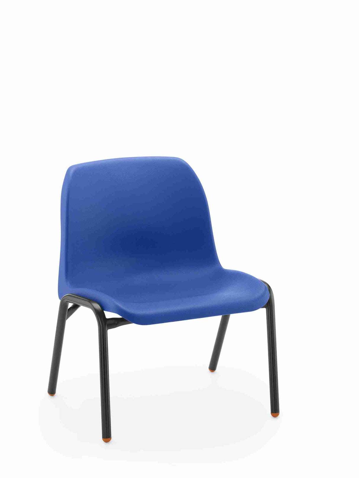 Blue anti-bacterial Affinity chair with black legs for educational settings.