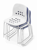 Stackable Apero skidbase chairs with a modern design and durable frames.