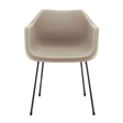 Hille Polyside Armchair with integrated arms and rolled edge in beige, seat width 600mm, height 770mm, depth 535mm.