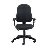 Calypso 2 High Back Operator Chair | Adjustable Arms | Black PU