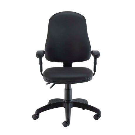Calypso 2 High Back Operator Chair | Adjustable Arms | Black PU