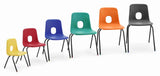 Series E Classroom Stacking Chairs in various colors with 4-leg design.