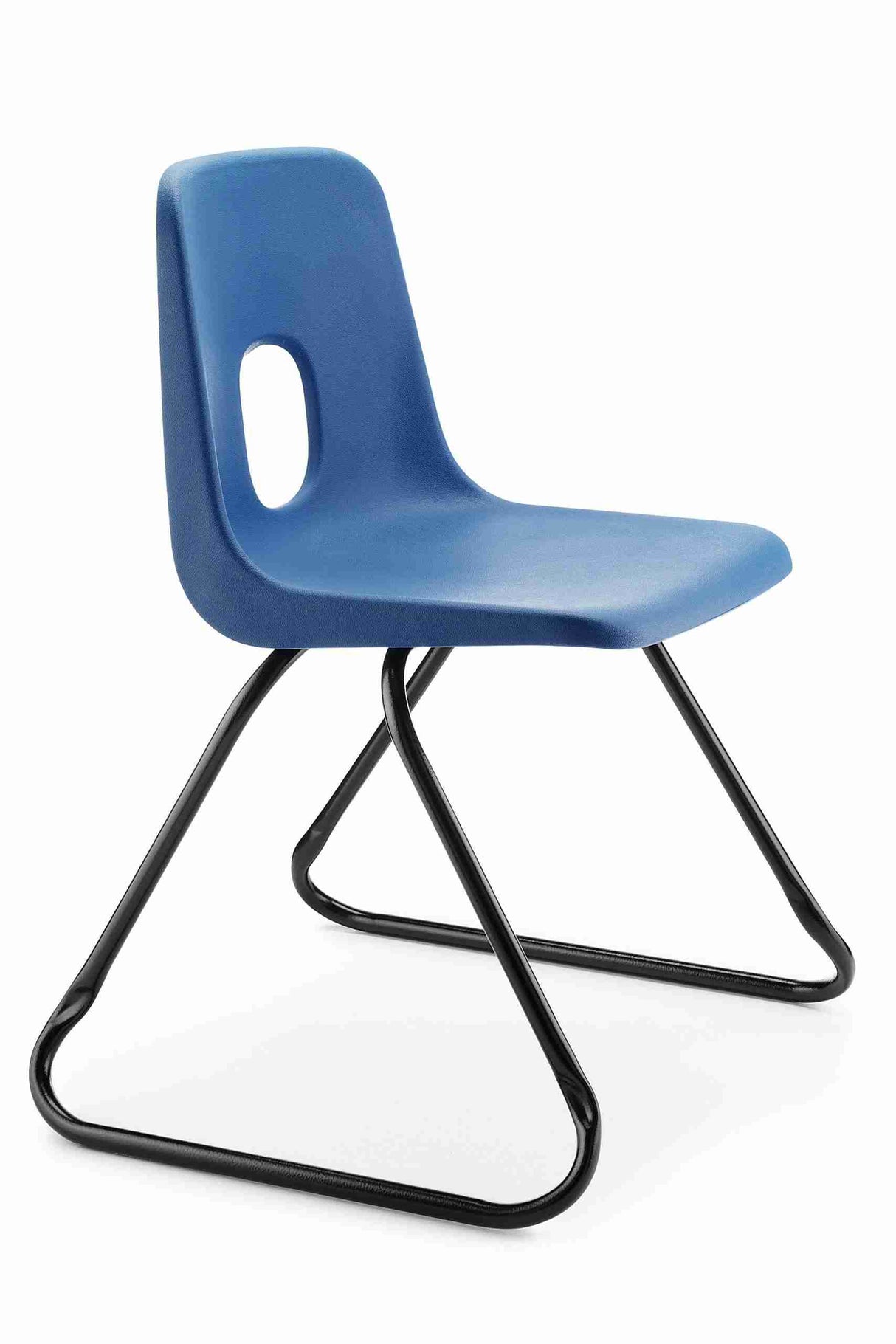 Blue Series E Skid Base Chair with durable polypropylene shell and steel frame.