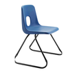 Series E Skid Base Chair with blue polypropylene shell and durable black steel frame.