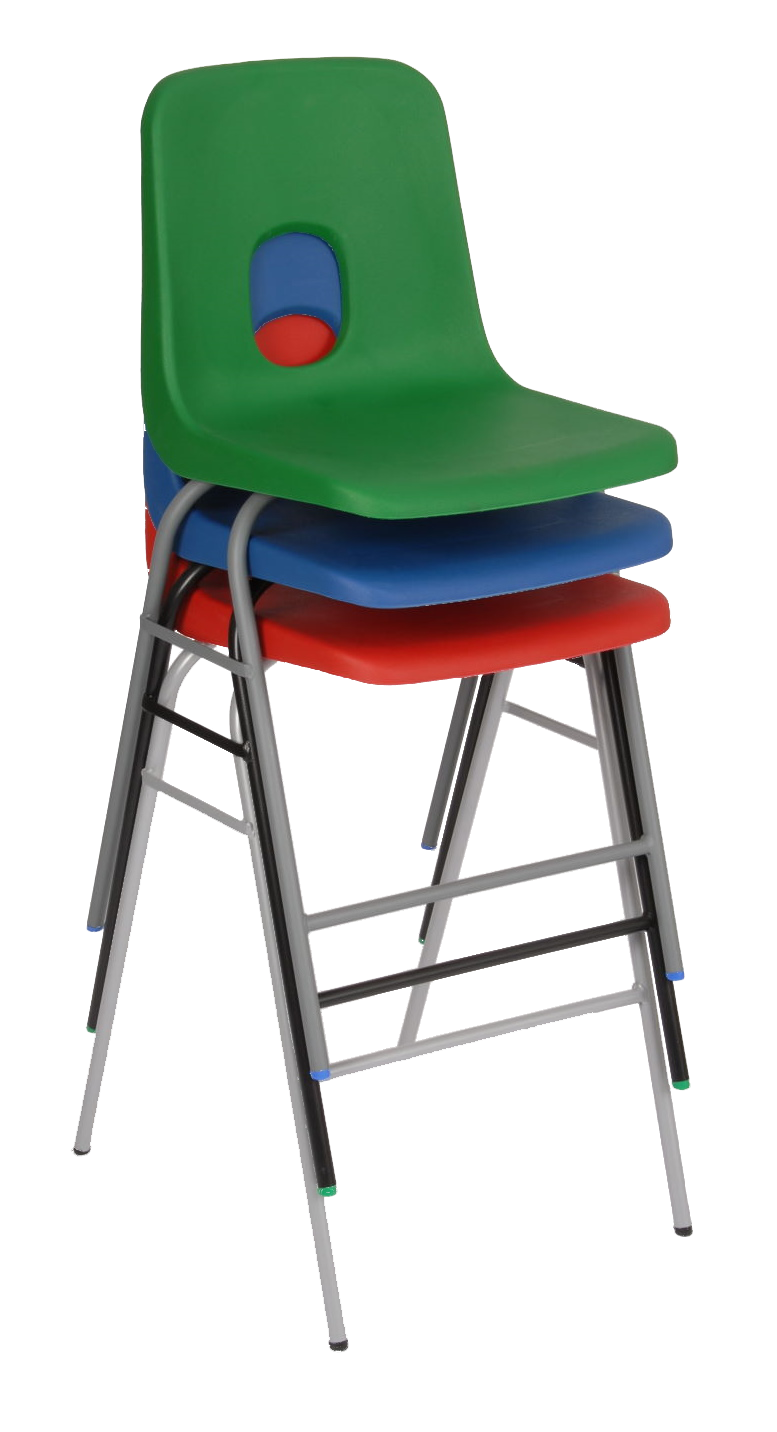 Series E Stool with durable steel frame and colorful design.