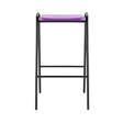 Hille Polypropylene Flat Top stool with durable steel frame and purple seat.
