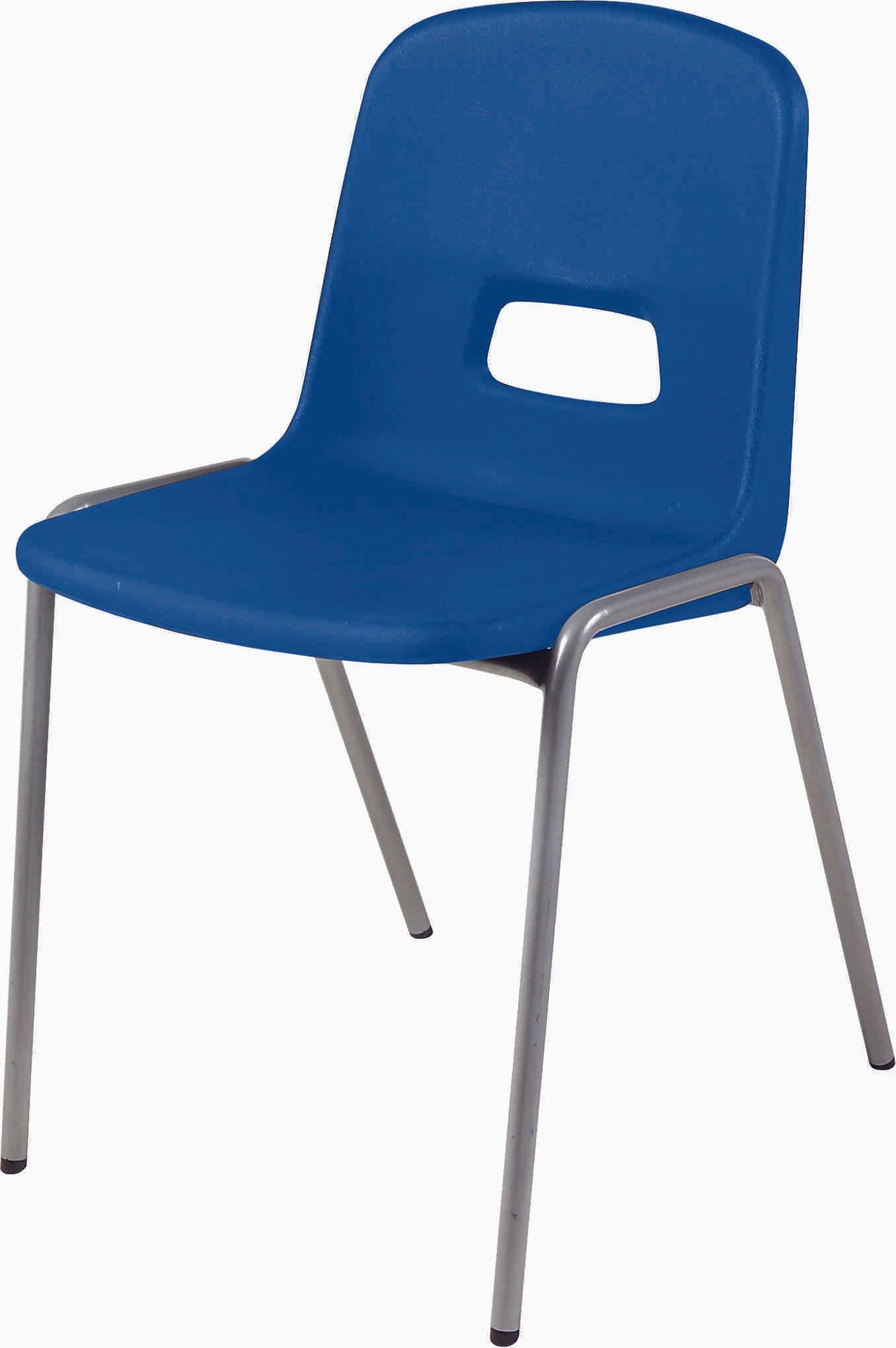 Reinspire GH20 School Chair with blue polypropylene seat and A-frame steel legs.