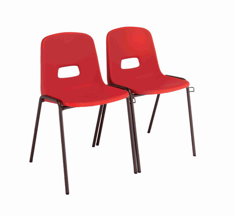 Red Reinspire GH20 school chairs with durable A-frame design.
