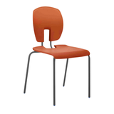 SE Curve Stool with ergonomic seat and back, skid base design, and stackable up to 8 high.