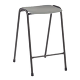 MX08 polypropylene stool with durable steel frame and stackable design.