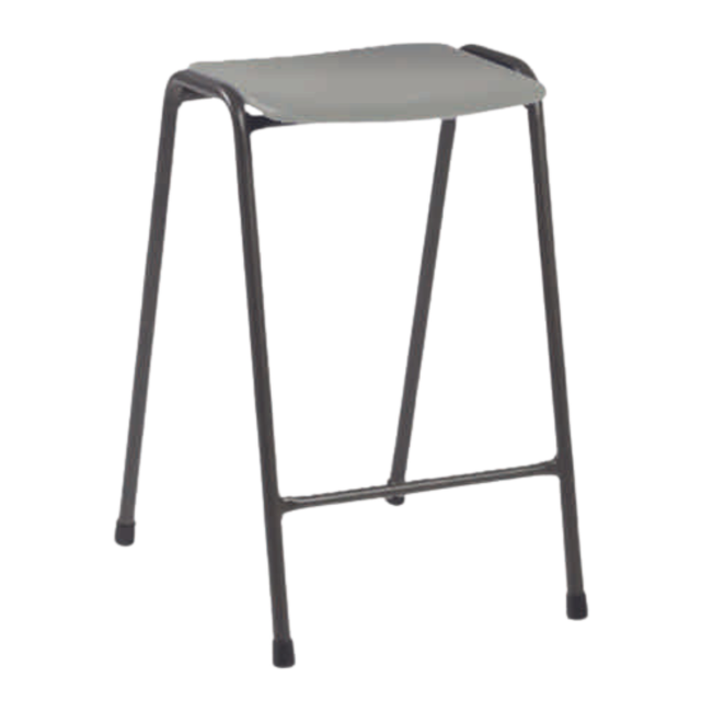 MX08 polypropylene stool with durable steel frame and stackable design.