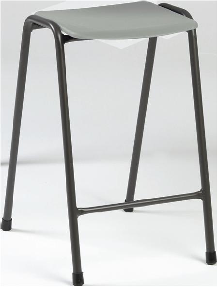 MX08 polypropylene stool with durable A-frame steel design.