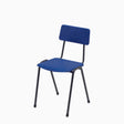 Blue MX24 polypropylene chair with durable 22mm steel frame.