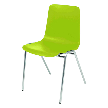 MX70 Reinspire Classic Chair with green one-piece polypropylene shell and steel frame.