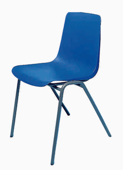 MX70 Reinspire Classic Chair with steel frame and blue polypropylene shell.