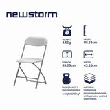 Newstorm Polypropylene Folding Chair, lightweight, durable, portable, 10-pack, versatile seating solution.