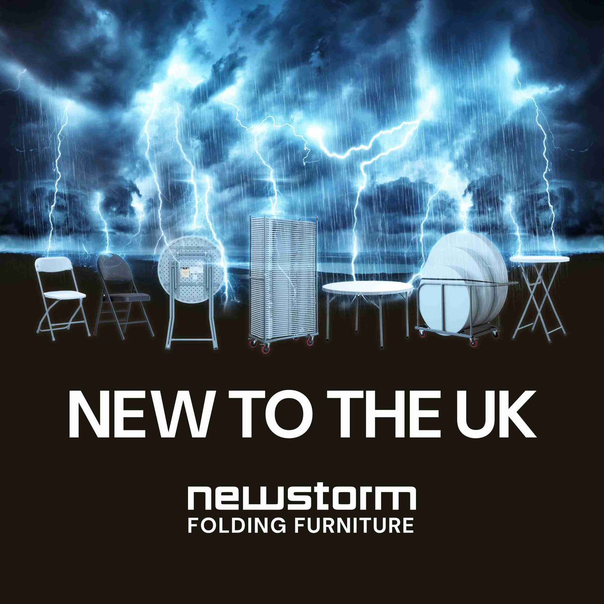 BULK 10 PACK Newstorm 4ft Round Polypropylene Table with Folding Legs for Events and Outdoor Use.