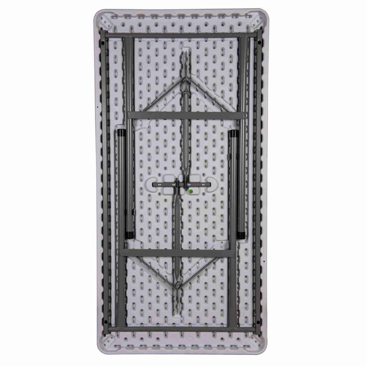 6ft Polypropylene Table with folding legs and powder coated steel frame.