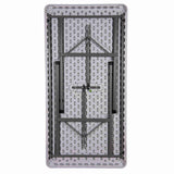 6ft Polypropylene Table with folding legs and powder coated steel frame.