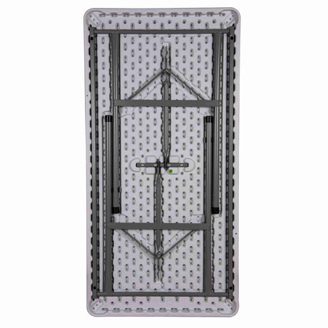 6ft Polypropylene Table with folding legs and powder coated steel frame.