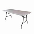 6ft Polypropylene Table with folding legs and powder-coated steel design.
