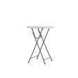 Polypropylene poseur cocktail table with folding legs for events and gatherings.