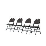 BULK 10 PACK - Padded Fabric Black Folding Chair | Epsom Chair (10 Sets of 4)