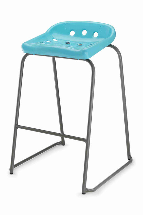 Blue Pepperpot Stool with bold lines and improved comfort.